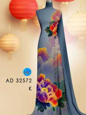 Vải Áo Dài Hoa In 3D AD 32572 31